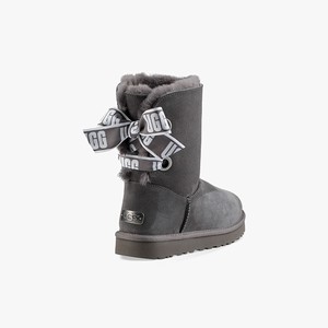 Ugg Customizable Bailey Bow Short Women Classic Boots Grey (8659WMQYA)